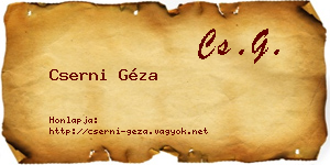 Cserni Géza névjegykártya