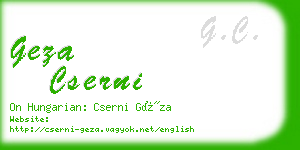 geza cserni business card